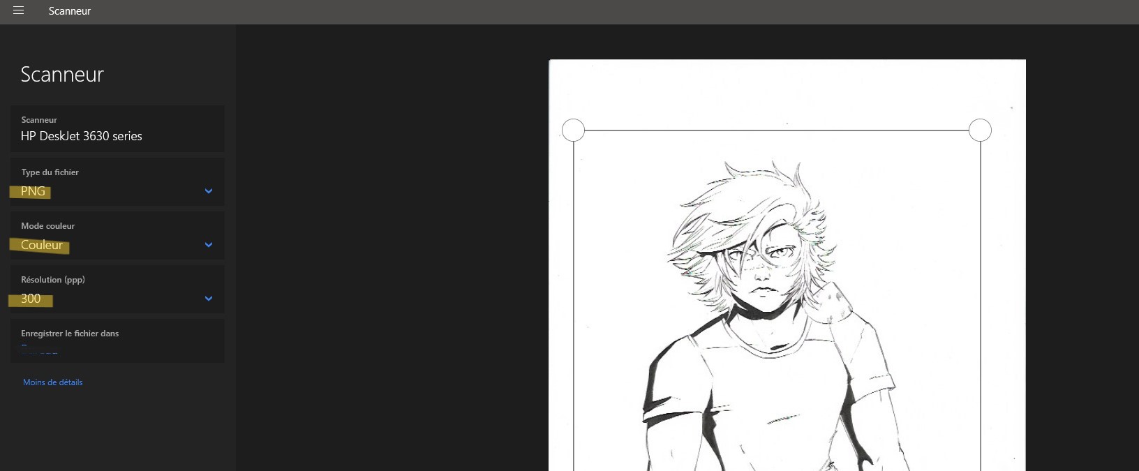 capture des specs d'impression